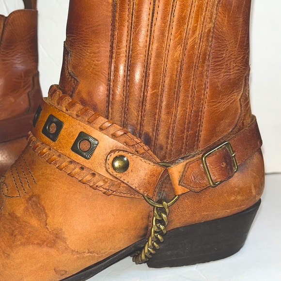 Giorgio Brutini Brown leather Cowboy boots sz 9 1/2 all leather ankle boots - Picture 12 of 13